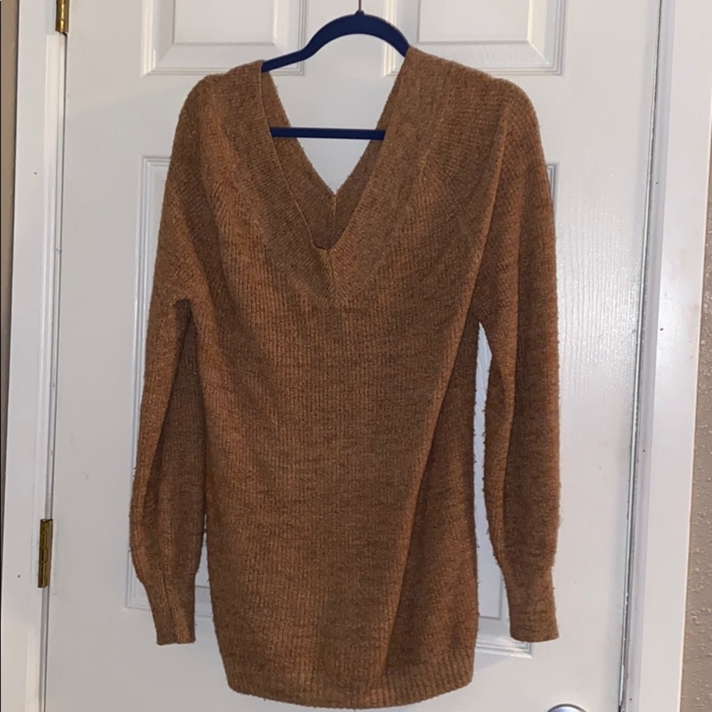 Caramel knit oversized sweater